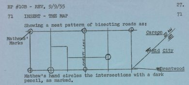 Map from Gene Roddenberry's Highway Patrol script "Reformed Criminal"