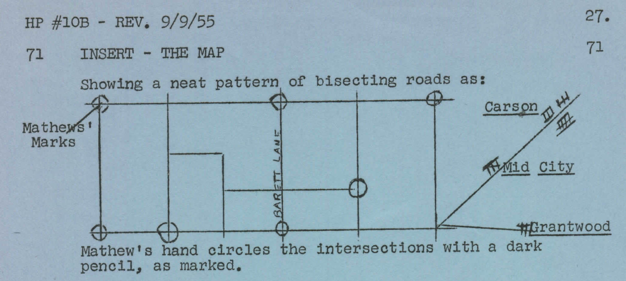 Map from Gene Roddenberry's Highway Patrol script Reformed Criminal