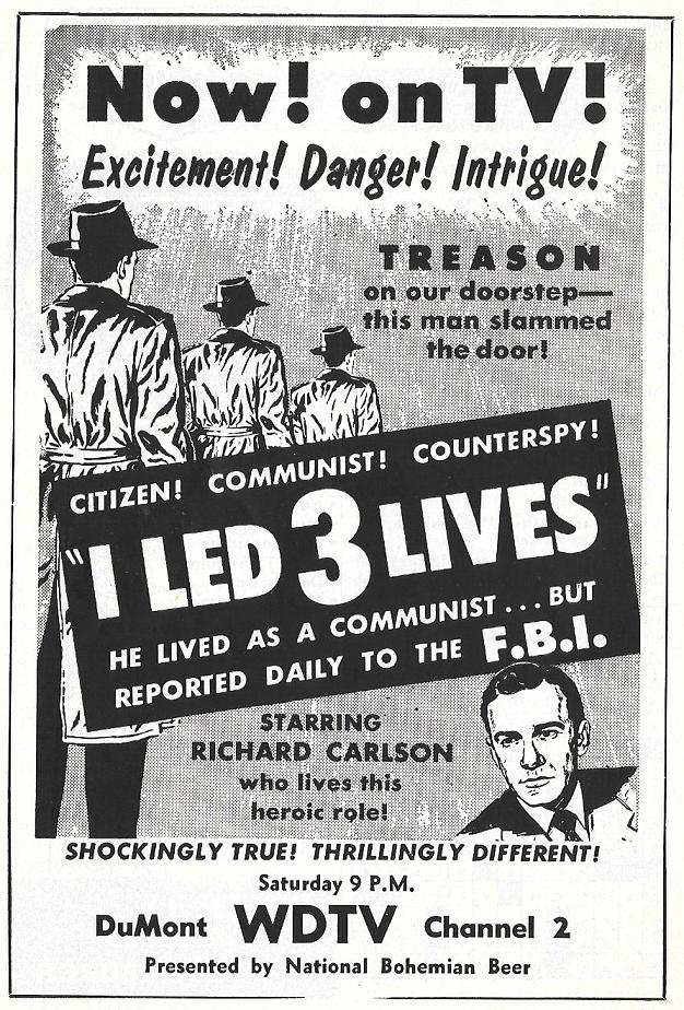 I Led 3 Lives newspaper ad, c. 1956